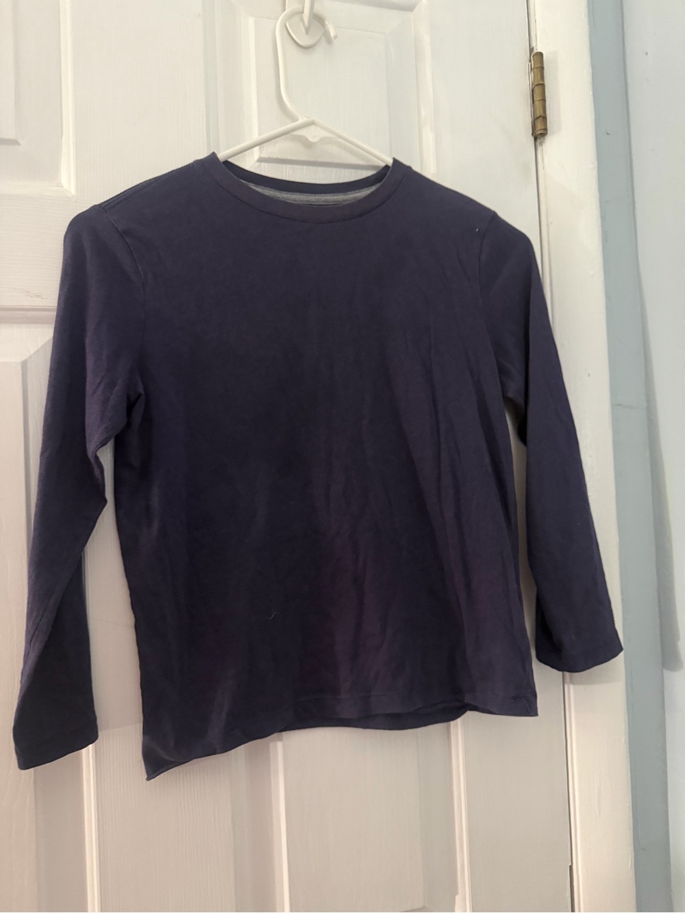 Old Navy Boys Size 8 Navy Blue Long Sleeve Crewneck Shirt Cotton Blend